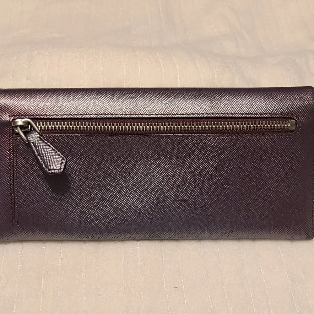 Prada Metalica Purple Long Wallet